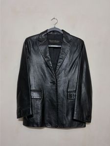 Classic Black Soft Genuine Leather Blazer