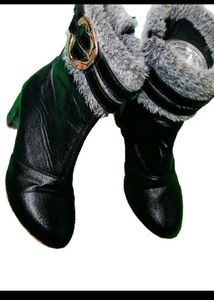 Stylish Black Faux Leather Boots