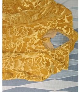 Vintage Yellow Velvet Dress