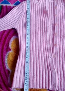 Pink Ribbed Turtleneck Sweater