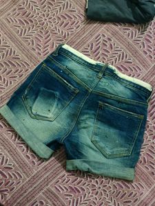 Distressed Denim Shorts
