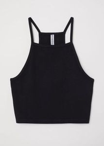 H&M Black Crop Tank Top (S)