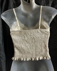 Velvet Cami Top with Lace Trim