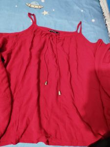 Pink Cold Shoulder Top