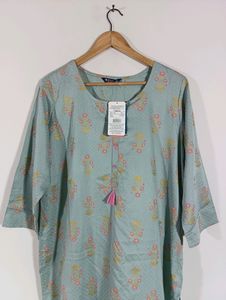 Sea Green Printed Casual Kurta (Women)
