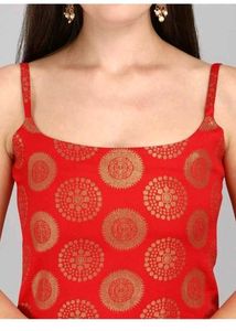 Red &amp; Gold Kurta Set dupatta not available