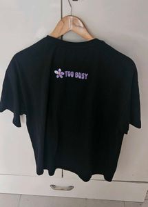 Glitchez Women Black Relaxed Tshirt
