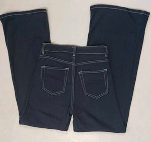 H&amp;M Dark Blue Wide Twill Leg Trousers