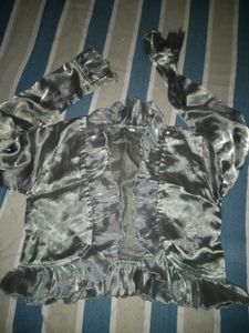 Pqrty wear Grey stylish gown with ruffles