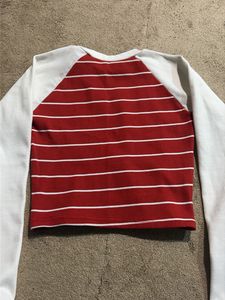 Striped Long Sleeve Cropped Top