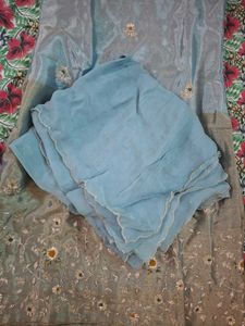 Embroidered zardozi work kurta set palazzo