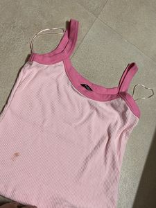 Pink Ribbed Tank Top