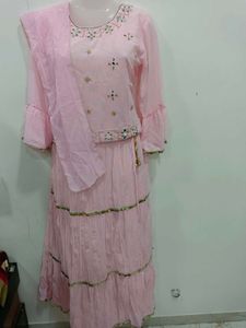 Pink Embroidered Kurta Set with Dupatta