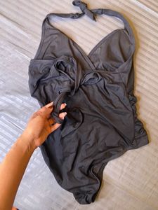 Gray Halter Bodysuit