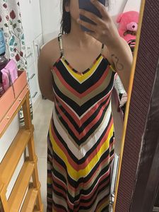 Vibrant Striped Maxi Dress