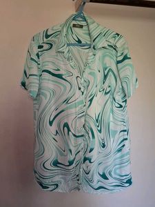 Patterned Button-Down Shirt