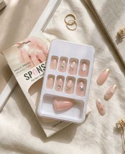 Press On Nails - nude pink with Gems
