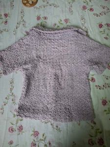 Chic Lavender Crinkle Knit Top