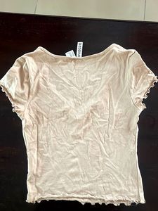 Chic V-Neck Lettuce Hem Top
