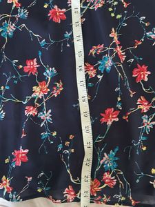 Floral Print Mesh Neck Top