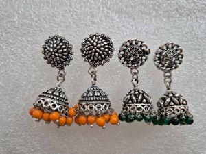 Bohemian Jhumka Earrings with Beads