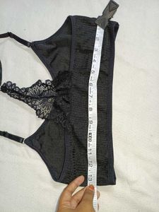 Black Lace Back Sports Bra