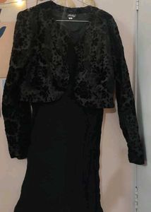 Black Dress With Attached Jacket