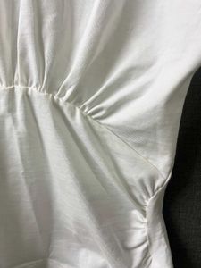 Chic White Ruched Waist Top
