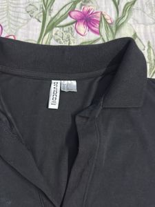 Black Collared Cropped Top