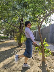 Korean Denim Skirt with Zipper
