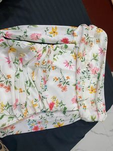 White Lily Off Shoulder Net Dress Stretchable