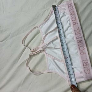 White ❤️‍🔥"Girl Power" Sports Bra