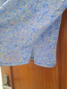 Blue Abstract Print Top