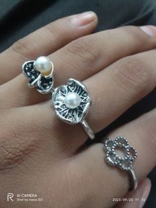 Thread Earrings And Oxidise Rings