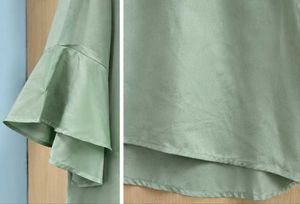 Chic Sage Green Ruffle Sleeve Top