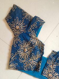 Blue Embroidered Blouse
