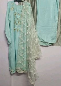Elegant Teal Kurta Set with Dupatta