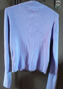Ribbed Cut-out Mock Neck Top