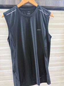 Men's Black Sleeveless Athletic T-Shirt