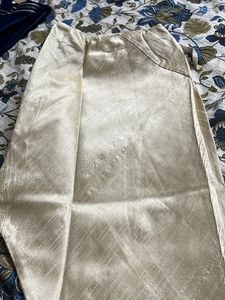 Off-white Golden Kurta Set With Churidhar