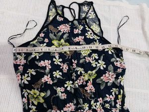 Floral Print Romper with sexy back