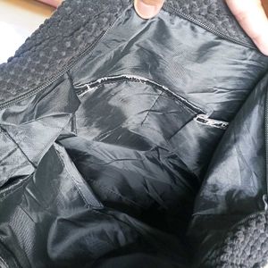 Stylish Black Textured Shoulder Bag