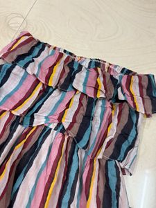 Strapless Striped Maxi Dress