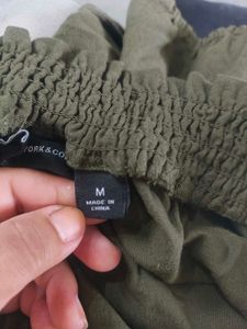 Olive Green Off-Shoulder Top