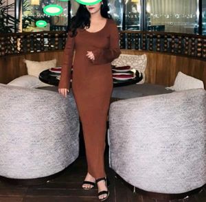 Brown Maxi Ribbed Dress (winter)