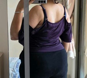 Cold Shoulder Purple Top