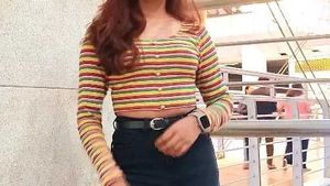 Striped multi colour Crop Top