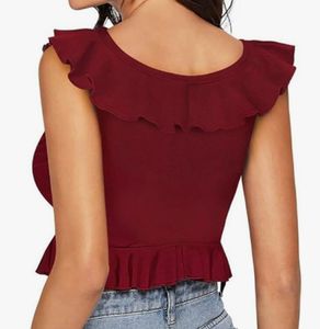 Ruffled Sleeveless Crop Top
