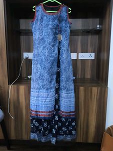 Blue Paisley Print long kurta/gown