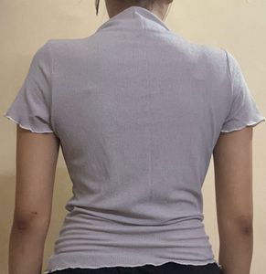 Ribbed Mock Neck Top